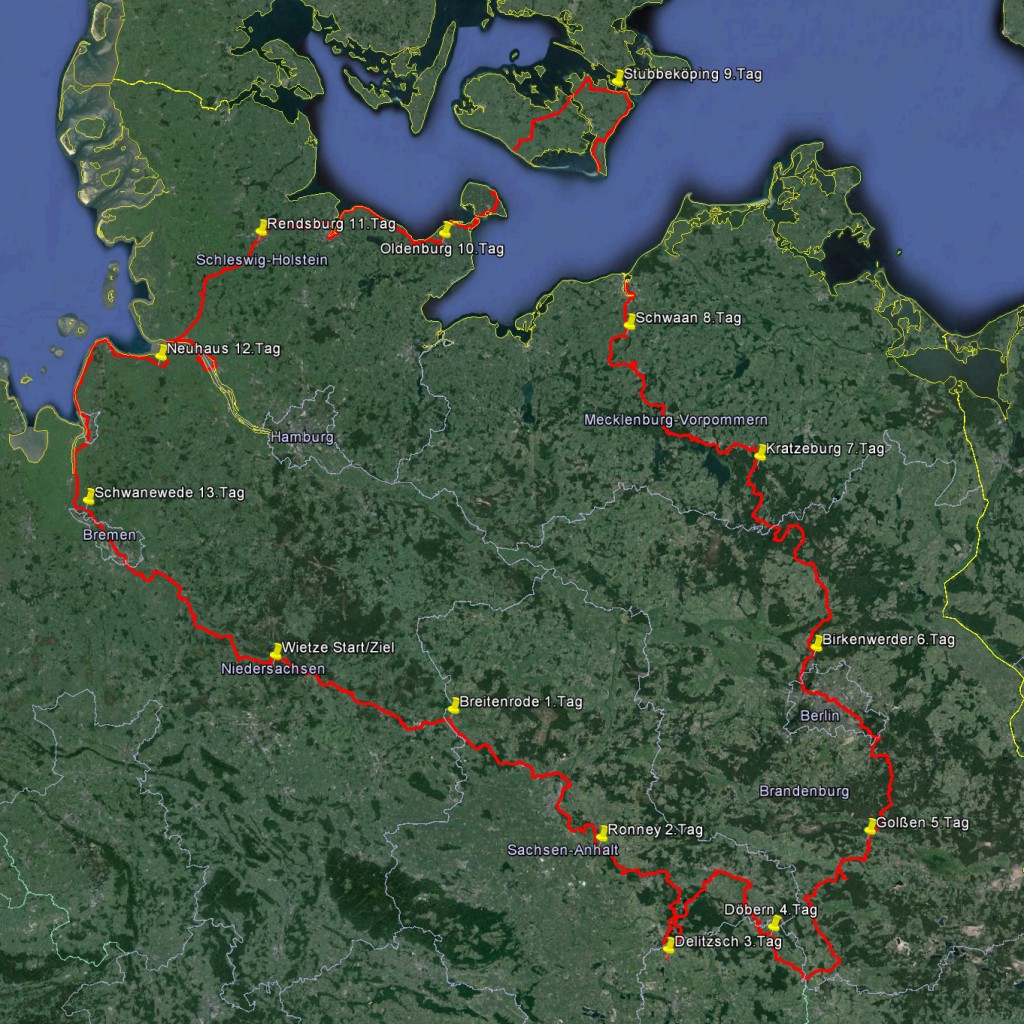 1940 Km in 14 Tagen