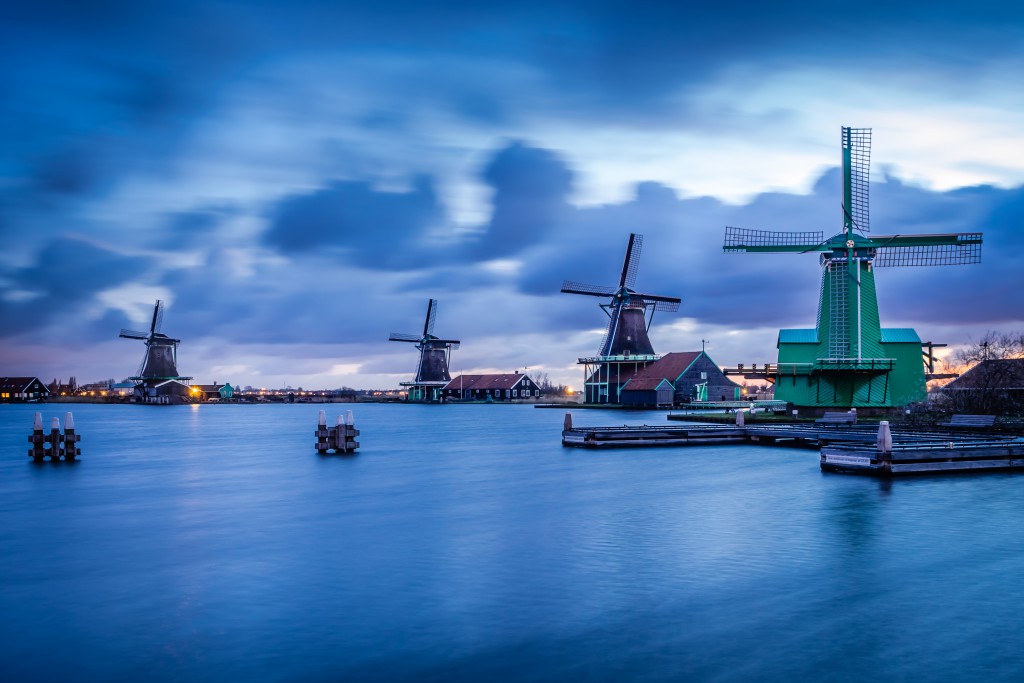 Zaanse Schans in der Morgendämmerung
